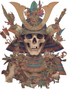 Samurai Skull Art Vinyl Car Decal Sticker – Waterproof & UV-Resistant 8"