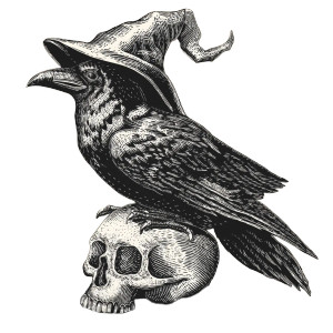 Witch Hat Raven Vinyl Car Decal Sticker – Waterproof & UV-Resistant 8"