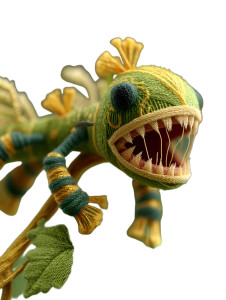 Fantastical Plant Creature Vinyl Car Decal Sticker – Waterproof & UV-Resistant 8"