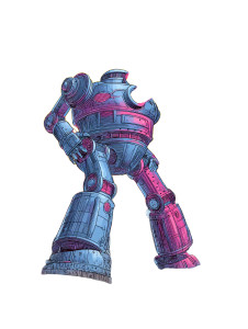 Retro Robot Chaos Vinyl Car Decal Sticker – Waterproof & UV-Resistant 8"