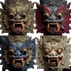 Barong Devil Masks Vinyl Car Decal Sticker – Waterproof & UV-Resistant 8"