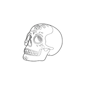 Mexican Skull Icon Vinyl Car Decal Sticker – Waterproof & UV-Resistant 8"