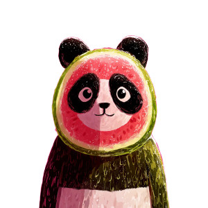 Watermelon Panda V2 Vinyl Car Decal Sticker – Waterproof & UV-Resistant 8"