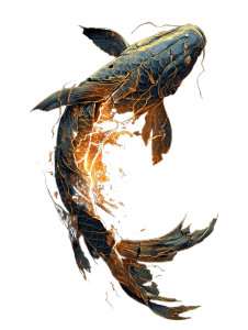 Koinobori Kintsugi Vinyl Car Decal Sticker – Waterproof & UV-Resistant 8"