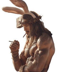 Muscular Jesus Smoking Vinyl Car Decal Sticker – Waterproof & UV-Resistant 8"