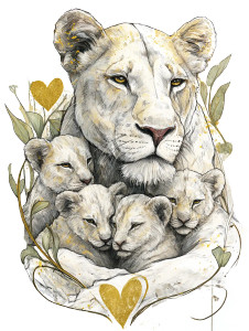 Lioness With Cubs Vinyl Car Decal Sticker – Waterproof & UV-Resistant 8" Lioness With Cubs Vinyl Car Decal Sticker – Waterproof & UV-Resistant 8"