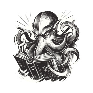 Octopus With Book Vinyl Car Decal Sticker – Waterproof & UV-Resistant 8"