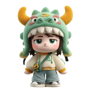 Cute Dragon Hat Girl Vinyl Car Decal Sticker – Waterproof & UV-Resistant 8"