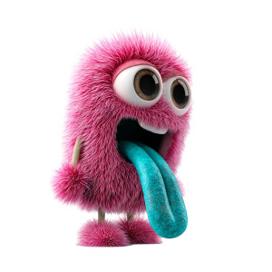 Pink Monster Licking Vinyl Car Decal Sticker – Waterproof & UV-Resistant 8"