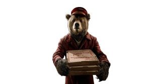 Pizza Delivery Bear Vinyl Car Decal Sticker – Waterproof & UV-Resistant 8"