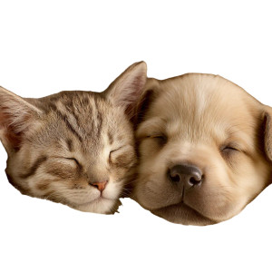 Cuddled Kitten And Puppy Vinyl Car Decal Sticker – Waterproof & UV-Resistant 8"