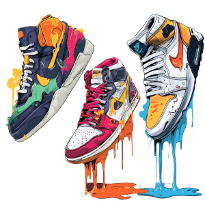 Melting Sneakers Art Vinyl Car Decal Sticker – Waterproof & UV-Resistant 8"