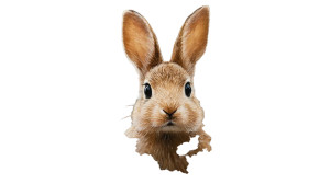 Cute Rabbit Portrait Vinyl Car Decal Sticker – Waterproof & UV-Resistant 8"