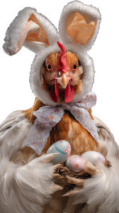 Easter Bunny Chicken Vinyl Car Decal Sticker – Waterproof & UV-Resistant 8"