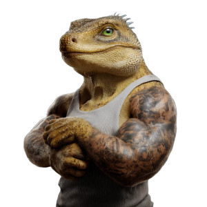 Buff Lizard Vinyl Car Decal Sticker – Waterproof & UV-Resistant 8"