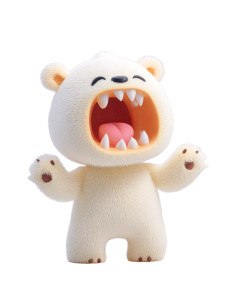 Cute Screaming Bear Vinyl Car Decal Sticker – Waterproof & UV-Resistant 8"