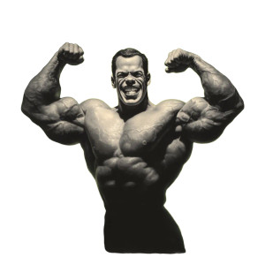 Grotesque Bodybuilder Pose Vinyl Car Decal Sticker – Waterproof & UV-Resistant 8"