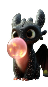 Bubble-Blowing Baby Dragon Vinyl Car Decal Sticker – Waterproof & UV-Resistant 8"