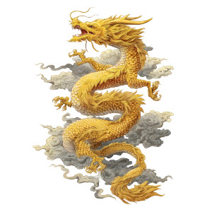 Golden Dragon Soaring Vinyl Car Decal Sticker – Waterproof & UV-Resistant 8"