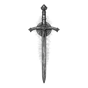 Medieval Longsword Vinyl Car Decal Sticker – Waterproof & UV-Resistant 8"