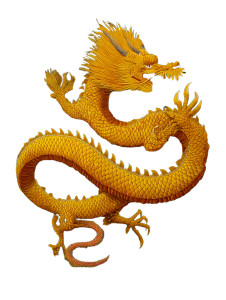 Golden Dragon Flight V3 Vinyl Car Decal Sticker – Waterproof & UV-Resistant 8"
