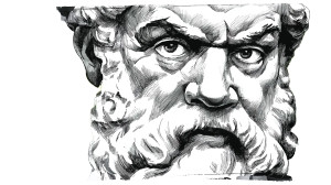 Socrates Postcard Vinyl Car Decal Sticker – Waterproof & UV-Resistant 8"