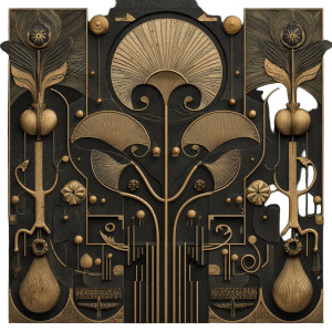 Art Deco Bas-Relief Vinyl Car Decal Sticker – Waterproof & UV-Resistant 8"