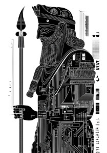 Cyberpunk Gilgamesh Engraving Vinyl Car Decal Sticker – Waterproof & UV-Resistant 8"