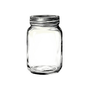 Empty Glass Jar Vinyl Car Decal Sticker – Waterproof & UV-Resistant 8"