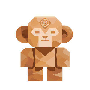 Chibi Stone Monkey Vinyl Car Decal Sticker – Waterproof & UV-Resistant 8"