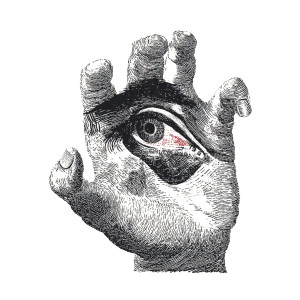 Hand With Eyes Vinyl Car Decal Sticker – Waterproof & UV-Resistant 8"