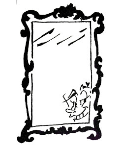 Ornate Mirror Sketch Vinyl Car Decal Sticker – Waterproof & UV-Resistant 8"