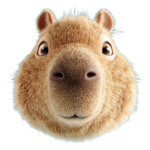Chubby Capybara Head Vinyl Car Decal Sticker – Waterproof & UV-Resistant 8"