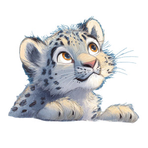 Snow Leopard Cub Vinyl Car Decal Sticker – Waterproof & UV-Resistant 8"