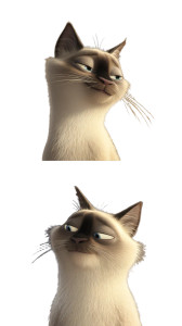 Pixar-Style Siamese Cat Vinyl Car Decal Sticker – Waterproof & UV-Resistant 8"