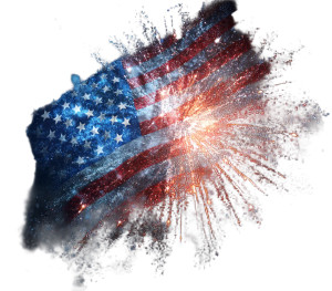 Explosive Flag Fireworks Vinyl Car Decal Sticker – Waterproof & UV-Resistant 8"