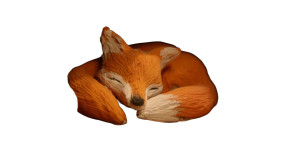 Sleeping Claymation Fox Vinyl Car Decal Sticker – Waterproof & UV-Resistant 8"