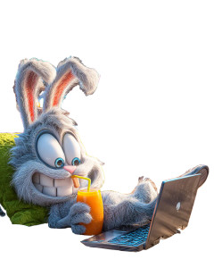 Easter Bunny Relaxing Vinyl Car Decal Sticker – Waterproof & UV-Resistant 8"