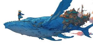 Whale Castle Maiden Vinyl Car Decal Sticker – Waterproof & UV-Resistant 8"