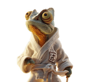 Karate Chameleon Vinyl Car Decal Sticker – Waterproof & UV-Resistant 8"