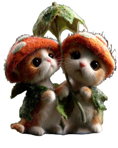 Whimsical Mushroom Cats Vinyl Car Decal Sticker – Waterproof & UV-Resistant 8"