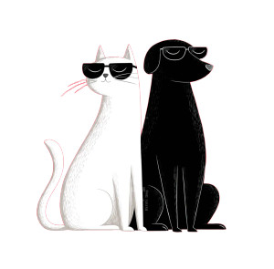 Cat And Dog Duo V2 Vinyl Car Decal Sticker – Waterproof & UV-Resistant 8" Cat And Dog Duo V2 Vinyl Car Decal Sticker – Waterproof & UV-Resistant 8"