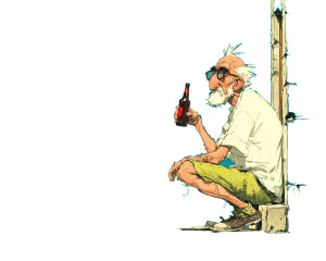 Old Man Drinking Vinyl Car Decal Sticker – Waterproof & UV-Resistant 8" Old Man Drinking Vinyl Car Decal Sticker – Waterproof & UV-Resistant 8"