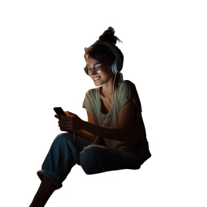 Woman Listening To Music Vinyl Car Decal Sticker – Waterproof & UV-Resistant 8"