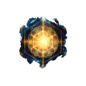 Golden Hexagon Compass Vinyl Car Decal Sticker – Waterproof & UV-Resistant 8"