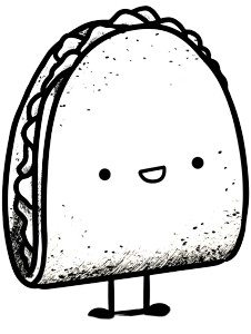 Crunchy Taco Character Vinyl Car Decal Sticker – Waterproof & UV-Resistant 8"