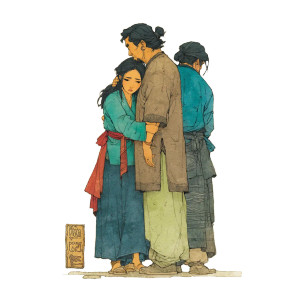 Melancholic Embrace Vinyl Car Decal Sticker – Waterproof & UV-Resistant 8"