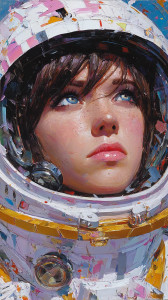 Astronaut Fashion Art Vinyl Car Decal Sticker – Waterproof & UV-Resistant 8"