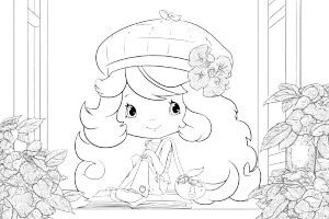 Apricot Coloring Page Vinyl Car Decal Sticker – Waterproof & UV-Resistant 8"