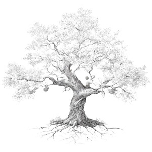 Detailed Tree Art Vinyl Car Decal Sticker – Waterproof & UV-Resistant 8"